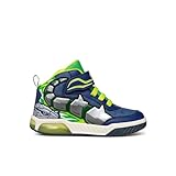 Geox J INEK Boy C Sneaker, Navy/Lime, 26 EU