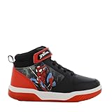 Spiderman Blinkschuhe Jungen von 4 bis 9 Jahre, Leuchtschuhe mit Licht für Kinder 28 EU, Lustige LED Marvel Turnschuhe für Junge mit Klettverschluss, ideal for Schule und Freizeit, Rot