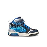 Geox J INEK Boy A Sneaker, Navy/Turquoise, 31 EU