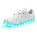 Padgene Damen Herren LED Leuchten Schuhe Unisex Low Top Leuchtende Blinkende Turnschuhe USB Aufladen Schnürer Paare Schuhe