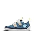 Affenzahn Barfußschuh Knit Happy mit Klettverschluss, Vegan, rutschfest, Flexibel, Reflektierend, besonders leicht in Größe 21-32 Pinguin - Blau
