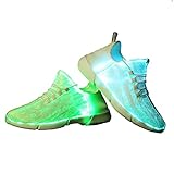 Dytxe-shelf LED-glasfaser-Schuhe Leuchtende Schuhe Erwachsene USB Rechargeable Leuchtende Turnschuhe Leuchtschuhe Damen Herren