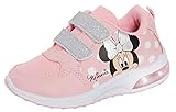 Disney Minnie Mouse Mädchen Leuchtende Turnschuhe Kinder Touch Fasten Blinkende LED Sportschuhe, weiß/pink, 24 EU