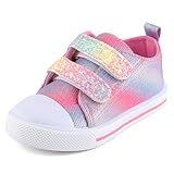 Cheerful Mario 1-5 Jahre Baby Mädchen Canvas Schuhe Mode Segeltuchschuhe Freizeit Sneakers für Kleinkind Mädchen Glitzer Neon 22 EU