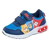Paw Patrol Jungen leuchtende Sport-Turnschuhe mit Lichtern für Kinder, Chase Marshall, blinkende Schuhe, Gelb, Blau, Rot, 25 EU