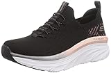 Skechers Damen D'LUX Walker LET IT Glow Sneaker, Black Knit/Rose Gold Trim, 38 EU