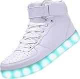 Padgene Herren Damen Leuchtende Blinkende Turnschuhe LED Leuchten Schuhe USB Aufladen Schnürer Schuhe
