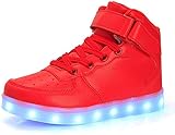 7 Farben LED Schuhe USB Aufladen Leuchtschuhe Licht Blinkschuhe Leuchtende Sport Sneaker Light up Turnschuhe Damen Herren Kinder Shoes