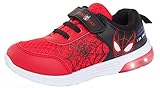 Marvel Jungen Spiderman leuchtende Turnschuhe Kinder blinkende Lichter Laufen Sport Skaterschuhe, rot, 28 EU