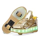 Junge Mädchen Schuhe Kinderschuhe mit Rollen LED Leuchtend Schuhe Outdoor Sportschuhe Blinkschuhe Skateboardschuhe Sneaker Geburtstage, Feiertage