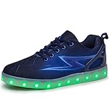 Kauson Unisex Kinder LED Schuhe 7 Farbe USB Aufladen LED Leuchtend Outdoor Sportschuhe Low Top Atmungsaktives Ultraleicht Wasserdicht Laufschuhe Gymnastik Turnschuhe Blinken Sneaker Für Paar