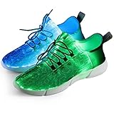 Shinmax LED Schuhe Herren Damen 7 Farbe USB Aufladen LED Leuchtend Leichtgewicht LED Sneaker Turnschuhe Leichte Schuhe Atmungsaktiv Fiber Optical Schuhe für Weihnachten, Halloween, Partys, Geburtstage